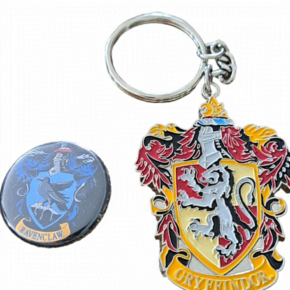Harry Potter GRYFFINDOR Keychain and Ravenclaw Pin collectibles academia